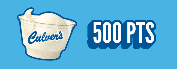 Points redemption: 500 for a scoop of custard; 750 for a single butterbuger cheese; 1000 ponts for a new chicken sandwich