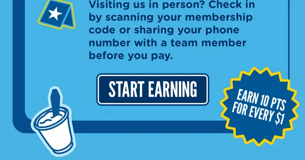 visiting us in person? Scan your barcode or have a crew member look up your Delicious rewards account before your pay. Start earning HERE. Earn 10 points for every one dollar
