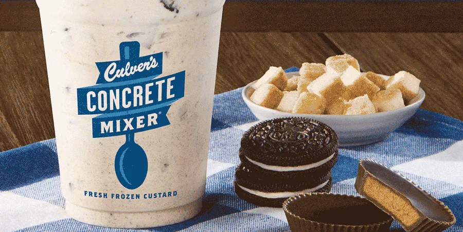 Scoop into rich and creamy Fresh Frozen Custard swirled with OREO® Cookie Pieces, REESE'S Peanut Butter Cups and bites of cheesecake.