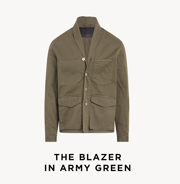 THE BLAZER IN ARMY GREEN