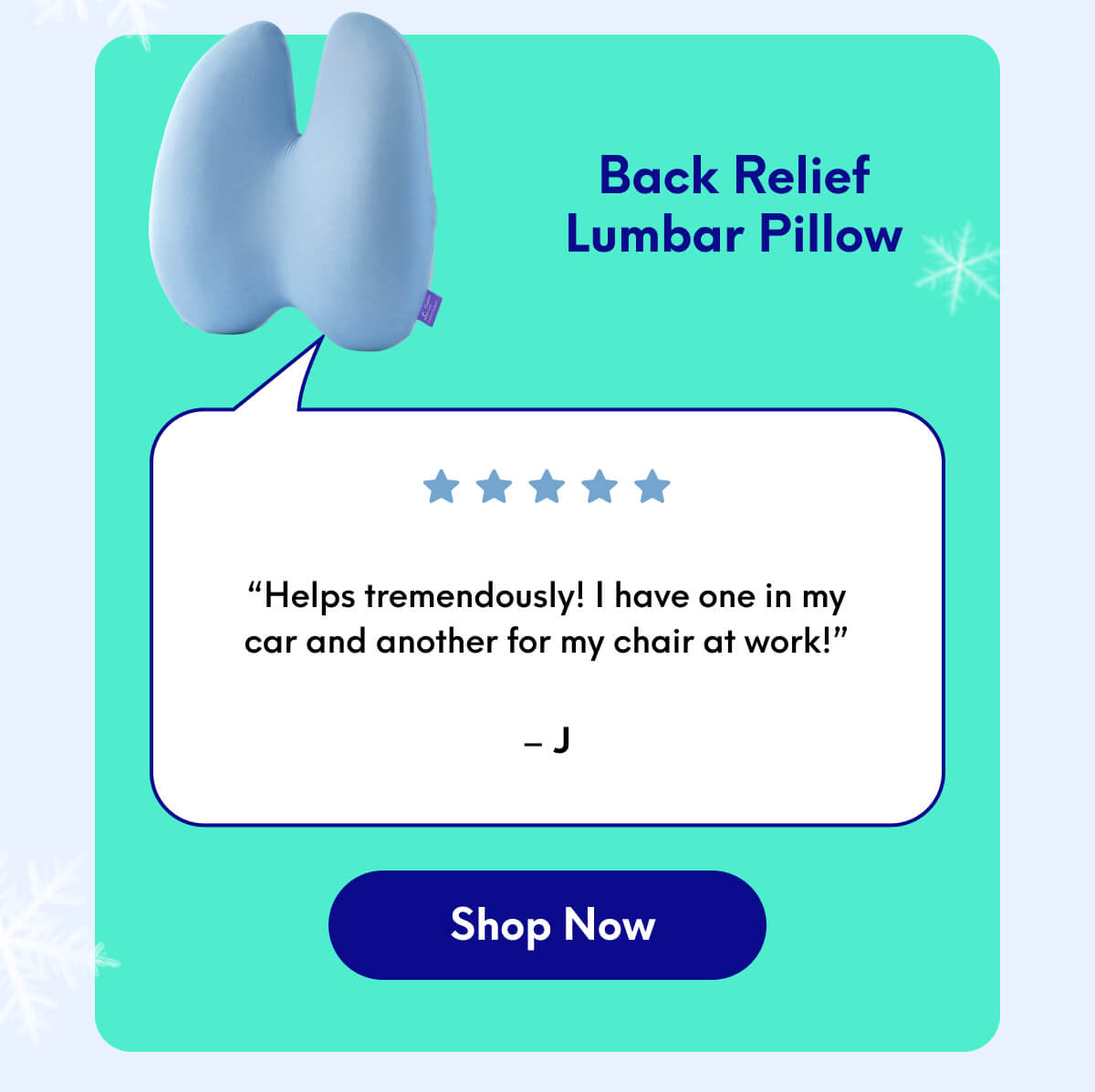 Back Relief Lumbar Pillow | “Helps tremendously! I have one in my car and another for my chair at work!” - J | [SHOP NOW]