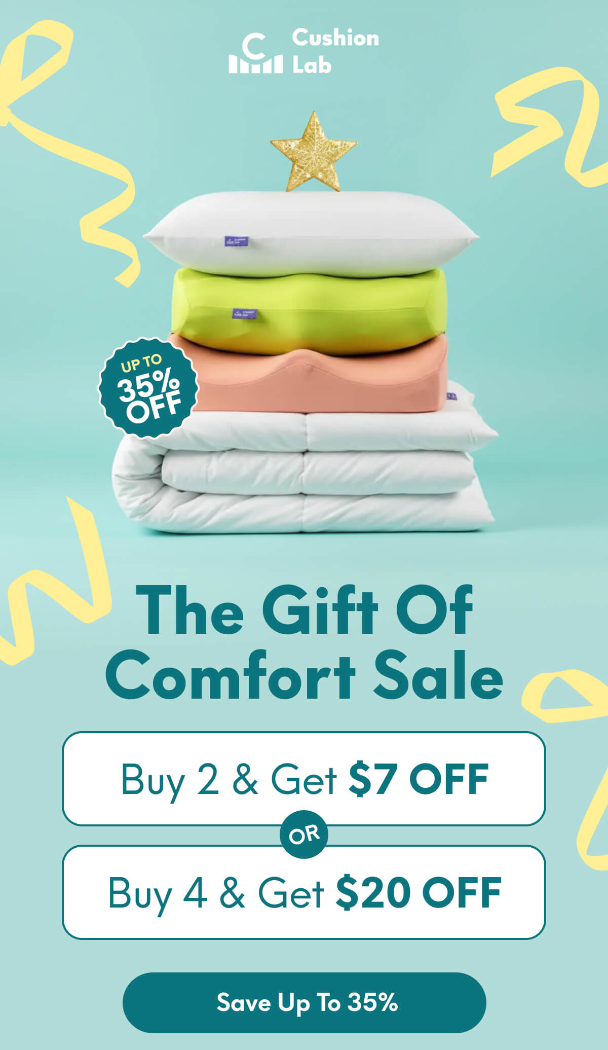 Cushion Lab | The Gift of Comfort Sale | Up to 35% OFF | Buy 2, Get $7 Off Or Buy 4, Get $20 Off | [SAVE UP TO 35%]
