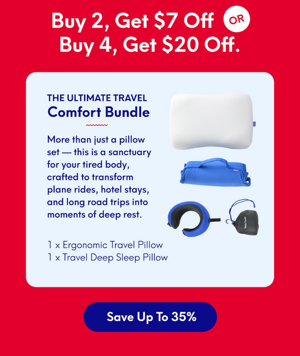 Buy 2, Get $7 Off or Buy 4, Get $20 Off - The Ultimate Travel Comfort Bundle | More than just a pillow set — this is a sanctuary for your tired body, crafted to transform plane rides, hotel stays, and long road trips into moments of deep rest. | [SAVE UP TO 35%]