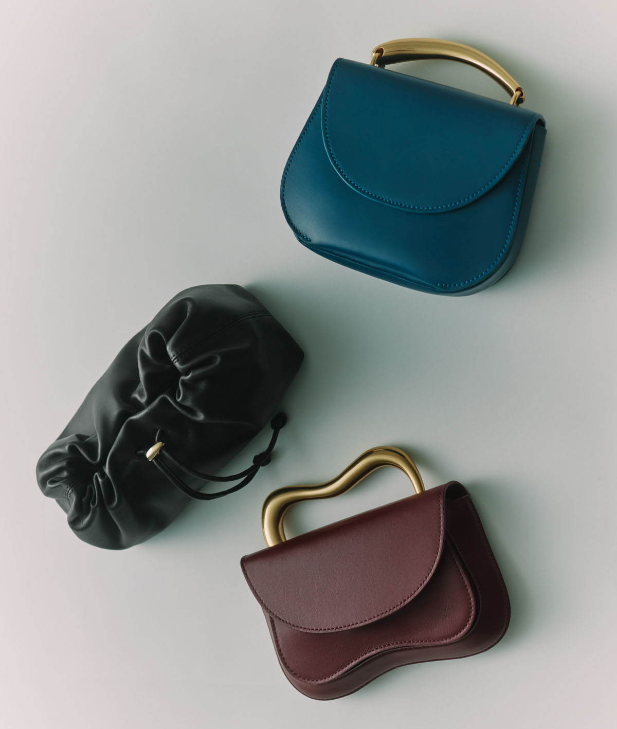 Nova Bag Jade, Dia Bag Black, Ola Bag Cherry.