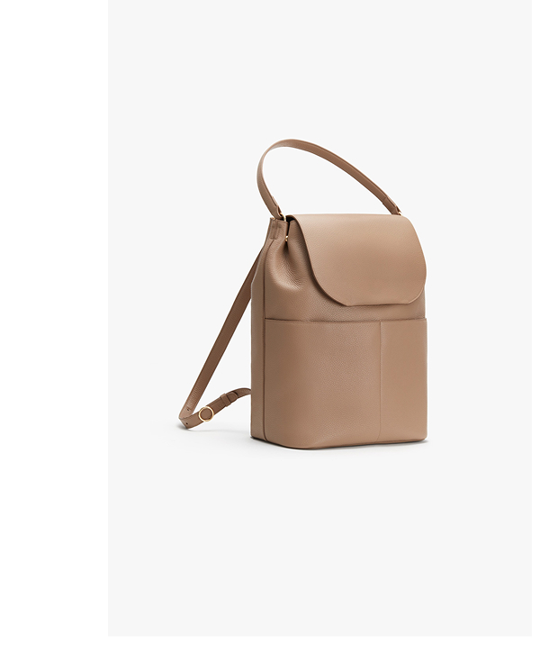 Leather Backpack 16-Inch Cappuccino
