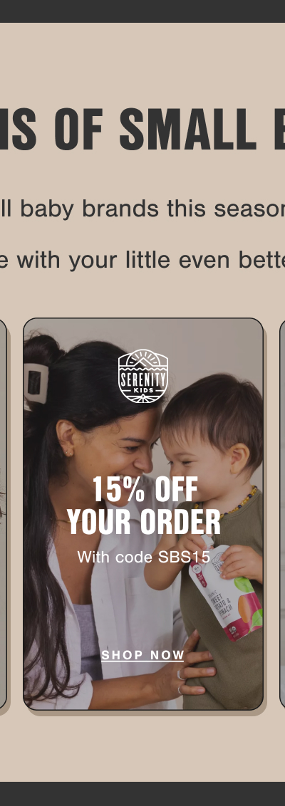 15% Off on Serenity Kids.