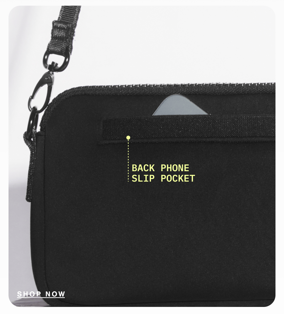 Back phone slip pocket.
