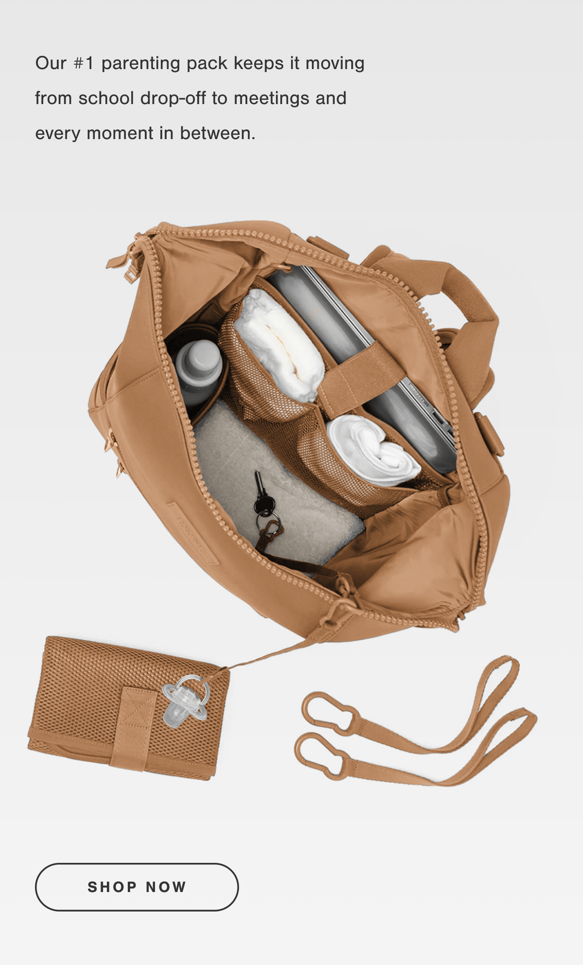 Our #1 parenting pack keeps it moving from school drop-off to meetings and every moment in between.
