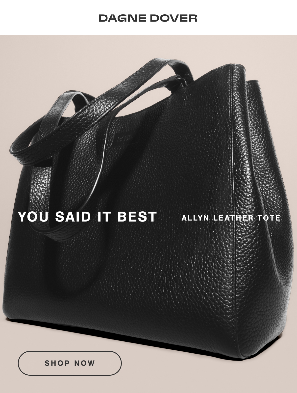 YOU SAID IT BEST. ALLYN LEATHER TOTE.