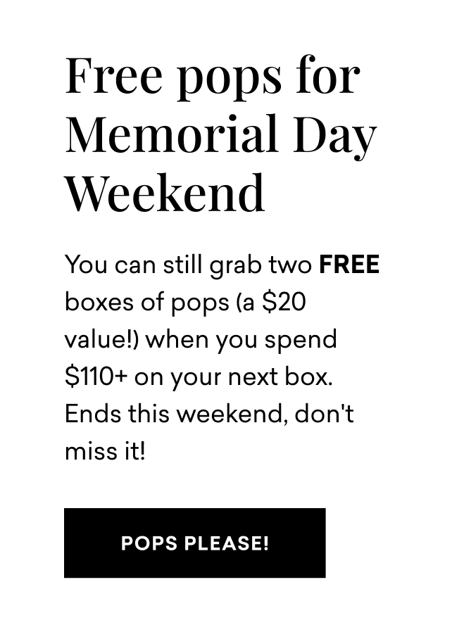 Free pops for memorial day