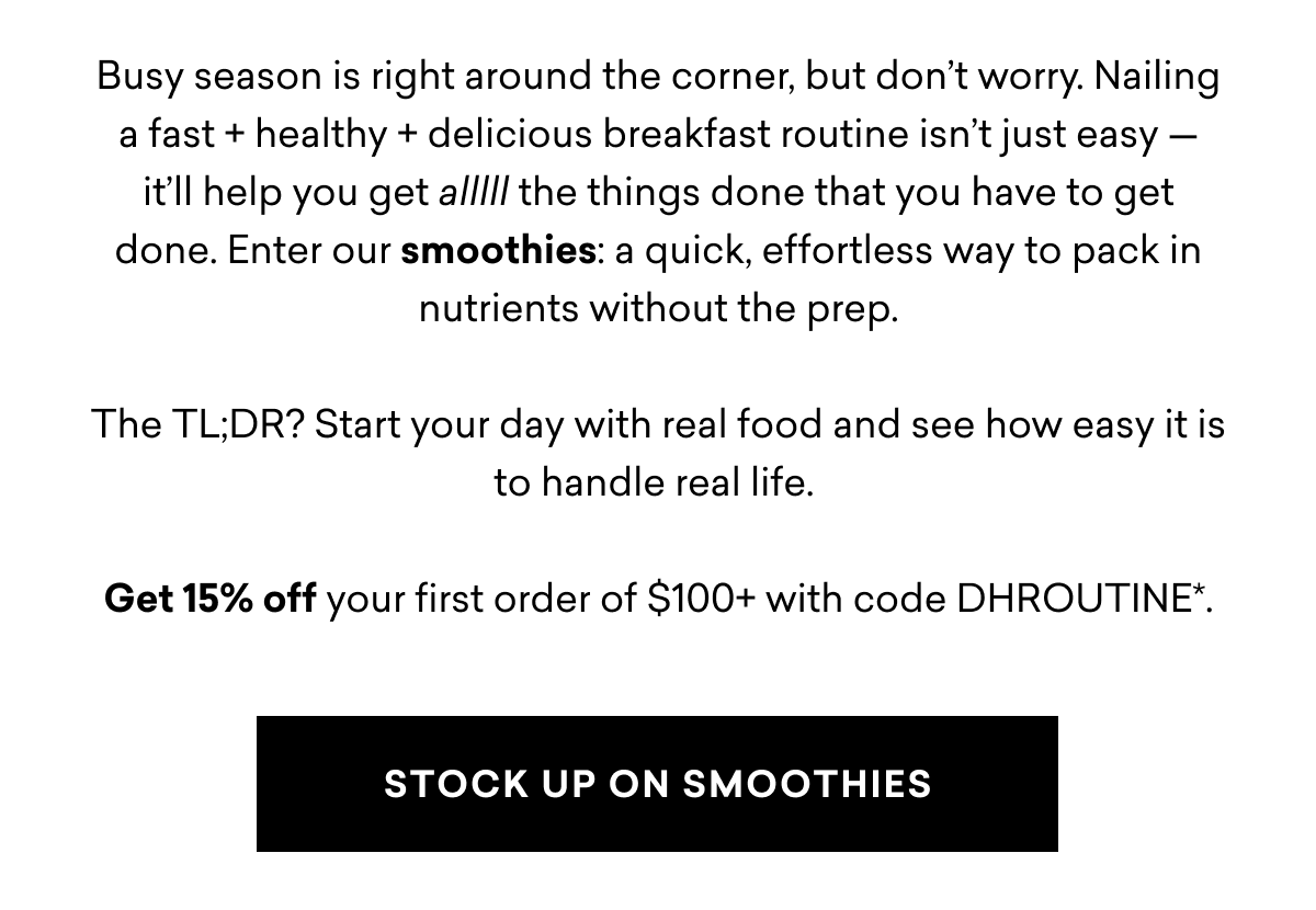 STOCK UP ON SMOOTHIES