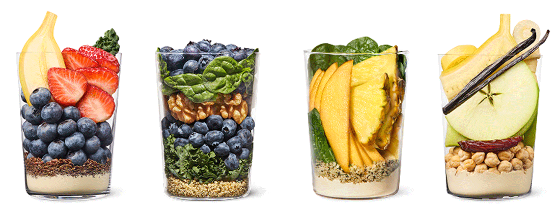 Twelve curated smoothies that—along with your dinners of lean protein and veggies—will help you feel refreshed, renewed + recharged.