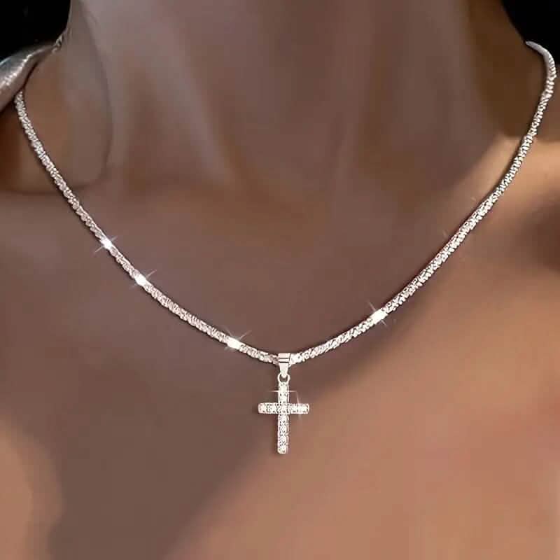 Image of 925 Sterling Silver Chain Cross Pendant
