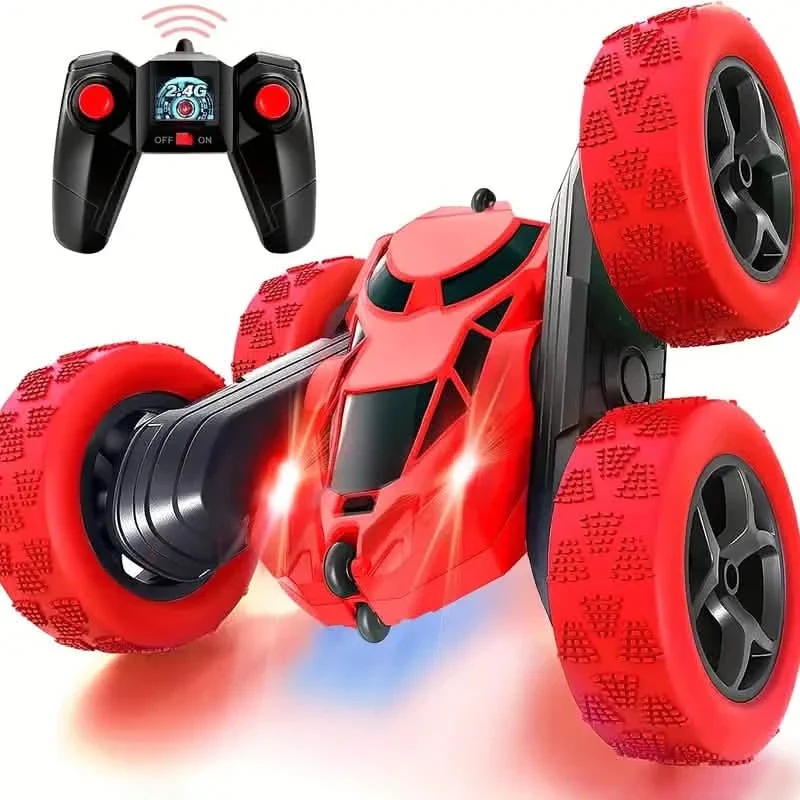 Image of RC Remote Control Car – 4WD, 360° Flip Stunt, LED Lights, Ages 6+