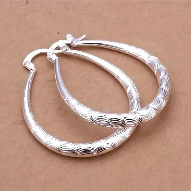 Image of Vintage Pattern Large Hoop Earrings