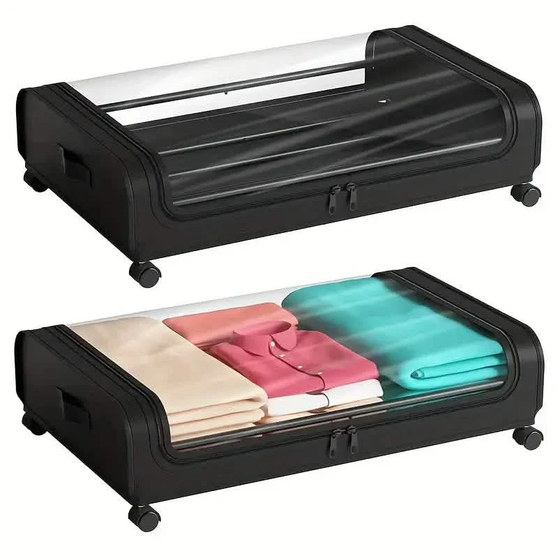 Image of Under-Bed Storage Drawer with Wheels Multipurpose with Clear Window & Label