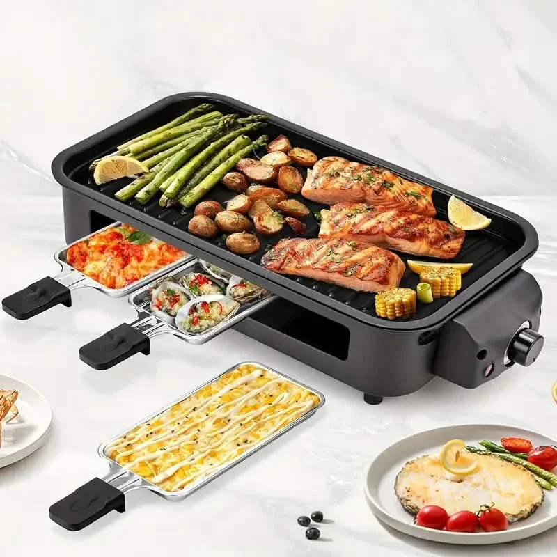 Image of 1500W Smokeless Electric Indoor Grill with Removable Non-Stick Plate