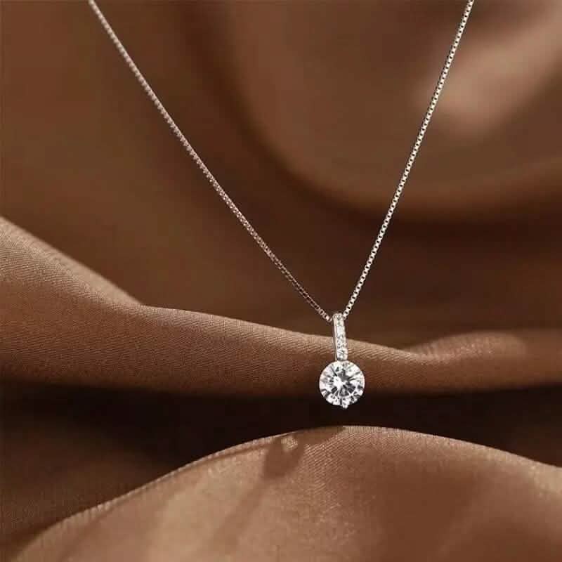Image of Zirconia Water Drop Pendant Clavicle Chain Necklace