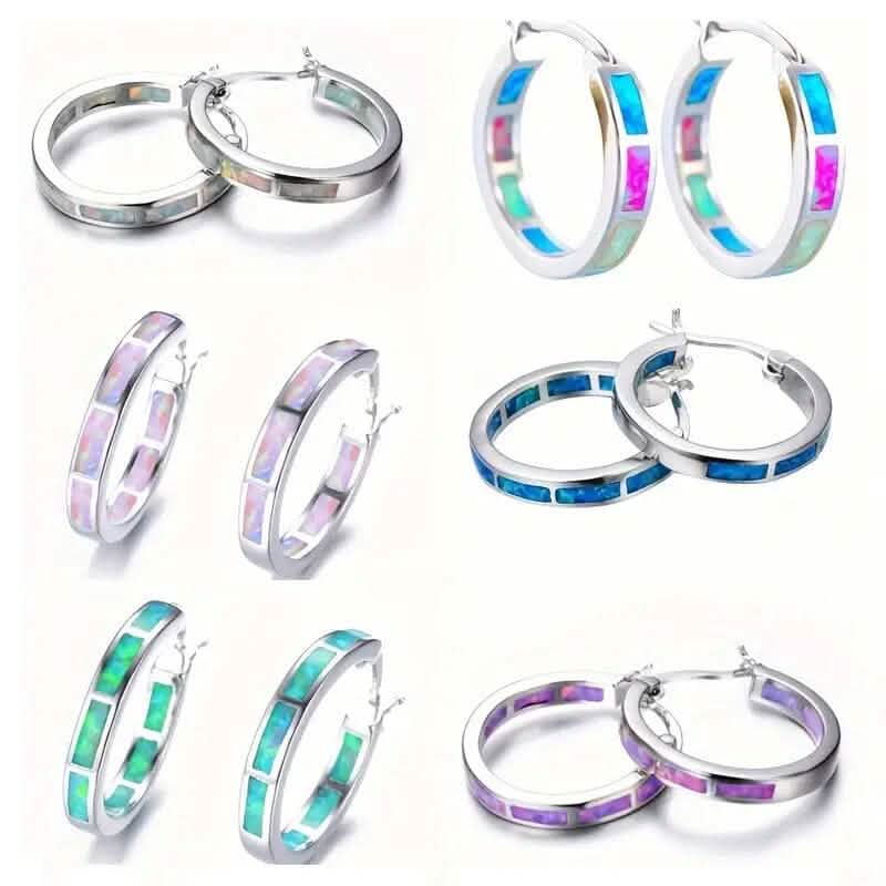 Image of 925 Sterling Silver Circular Hoop Earrings