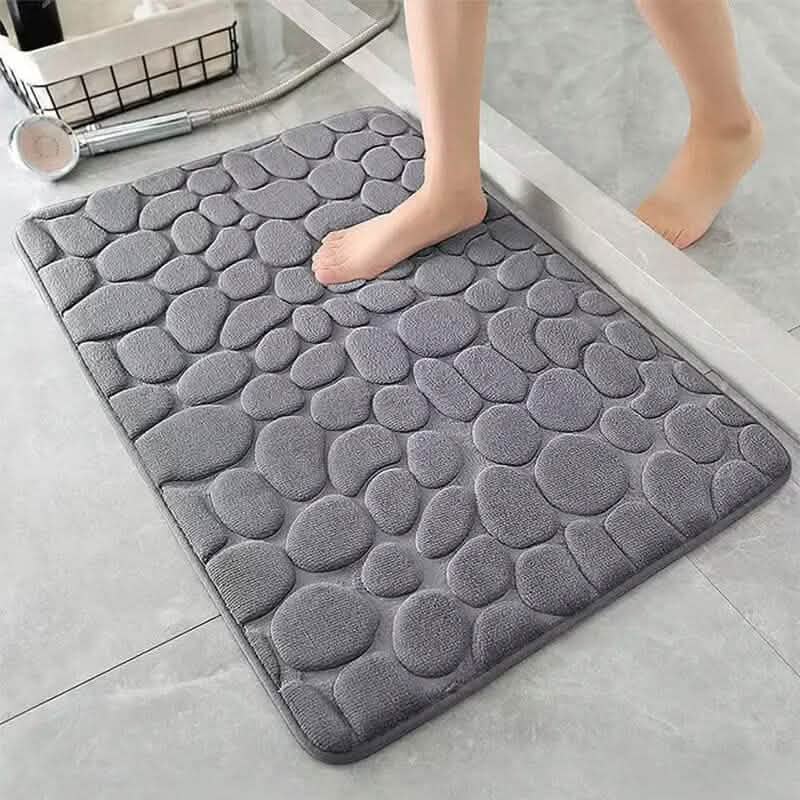 Image of Memory Foam Bath Rug with Cobblestone Embossment