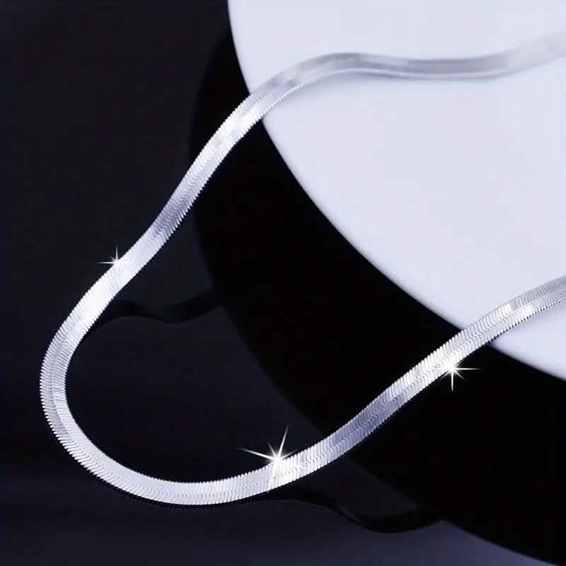 Image of Stainless Steel Blade Unisex Flat Snake Clavicle Chain