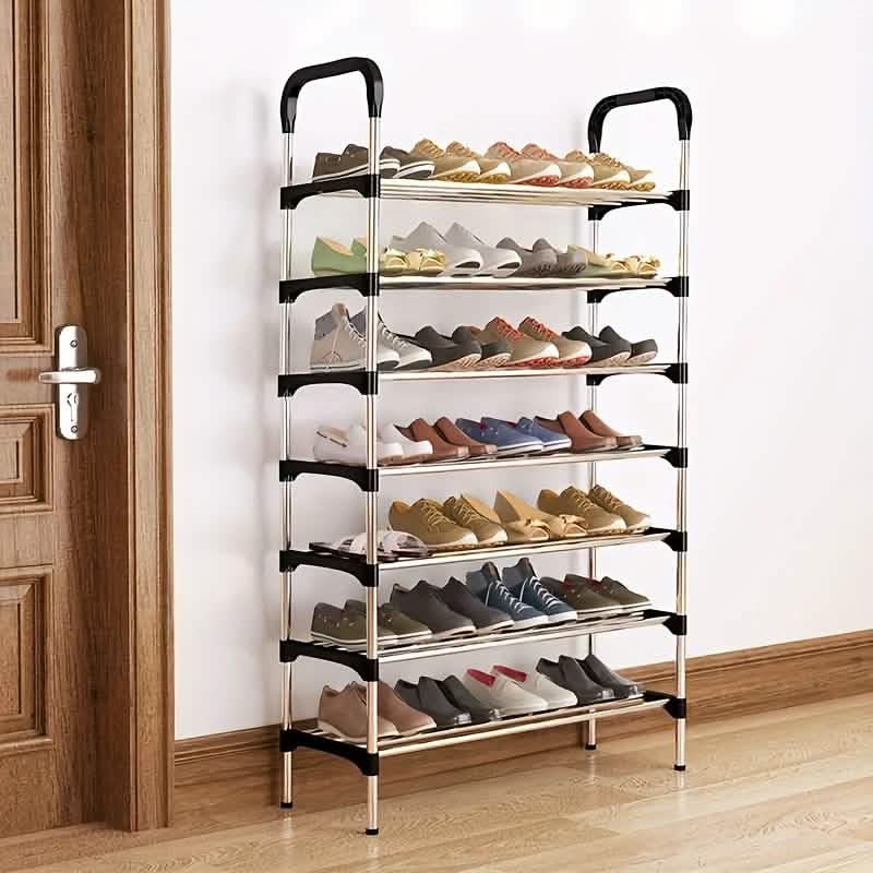 Image of 7-Tier Iron Shoe Rack – Space-Saving, Floor-Standing