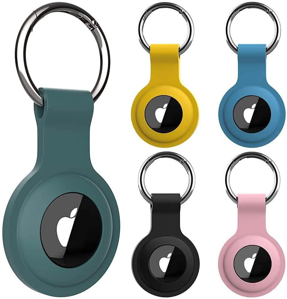 Image of 5-Pack: Silicone Airtag Holder with Anti-Lost Keychain