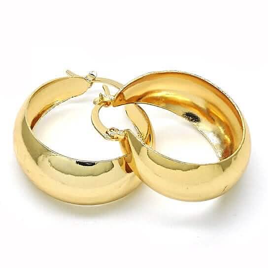 Image of 14k Gold Filled High Polish Finsh Unique Medium Hoop, Golden Tone