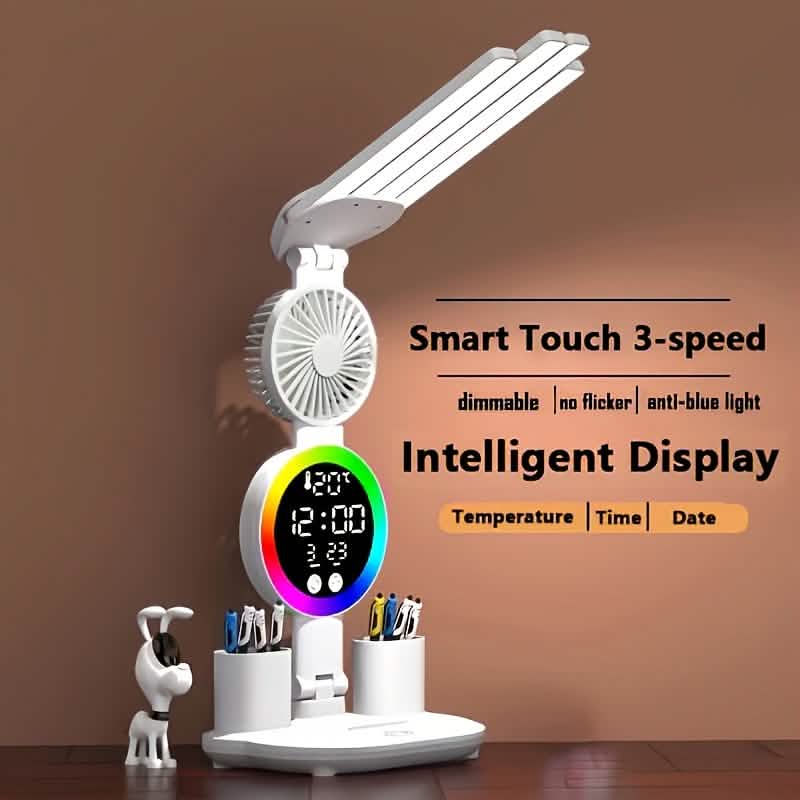 Image of Smart Touch LED Desk Lamp – USB Powered, Dual Head, Dimmable, Color Changing