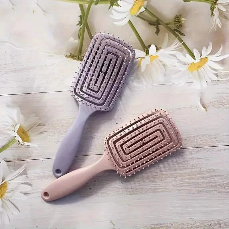 Image of Hollow Out Hair Comb Anti Static Detangling Hair Comb Fluffy Hair Styling Comb For All Hair Types