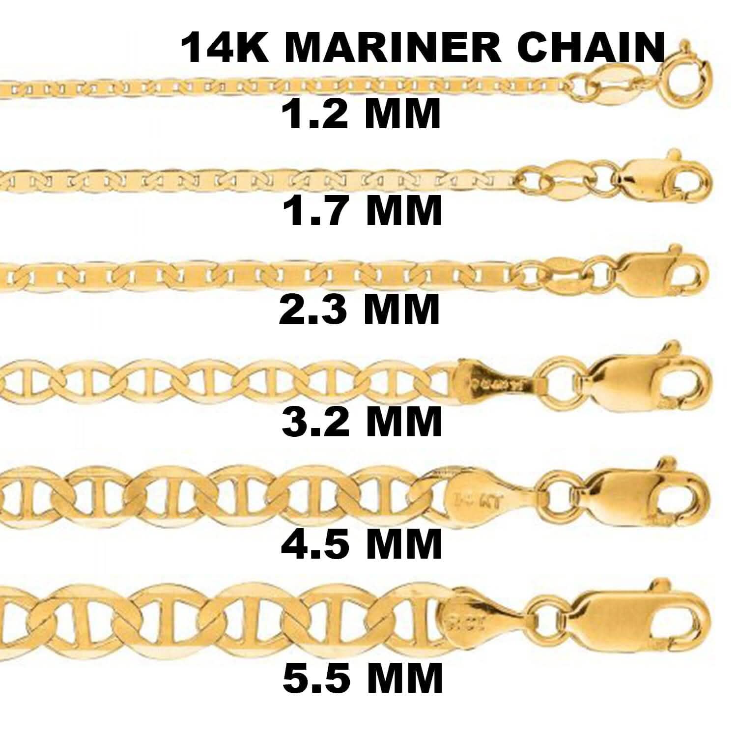Image of Solid 14K Yellow Gold Mariner Link Chain Necklace
