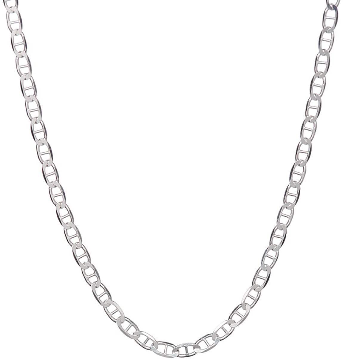 Image of 925 Sterling Silver 2mm Marina Link Chain Necklace