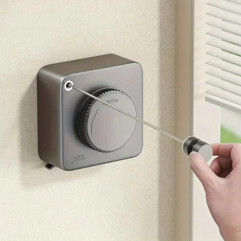 Image of Retractable Clothesline – Heavy-Duty Wall-Mount Laundry Rack