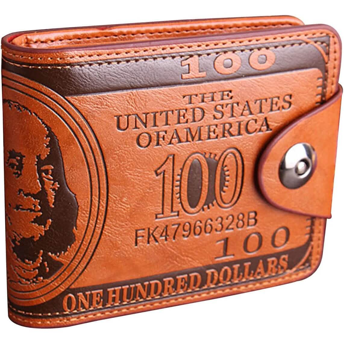 Image of Men's USD Bill Wallet Billfold Leather Credit Card Photo Holder