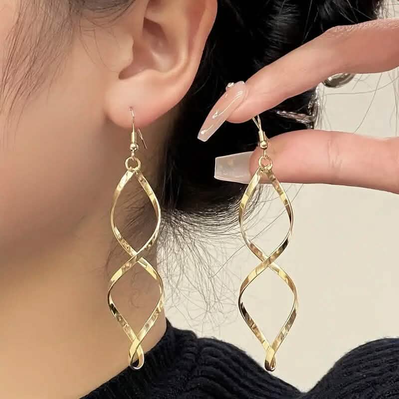 Image of Spiral Design Dangle Earrings