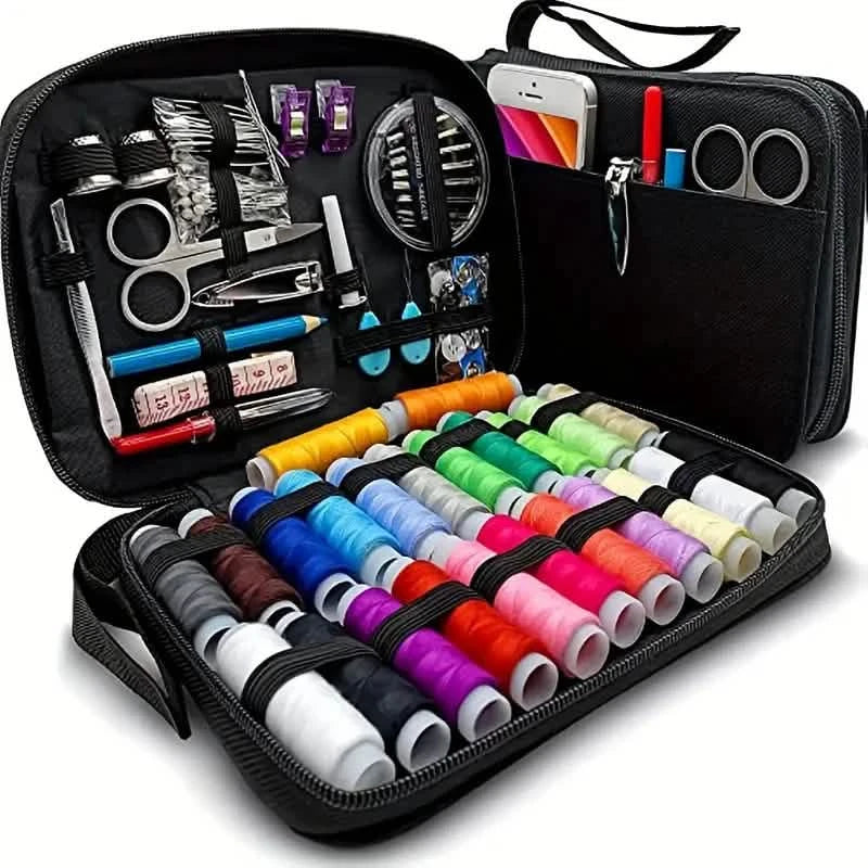 Image of Sewing Kit With 100 Sewing Supplies And Accessories - 24-Color Threads