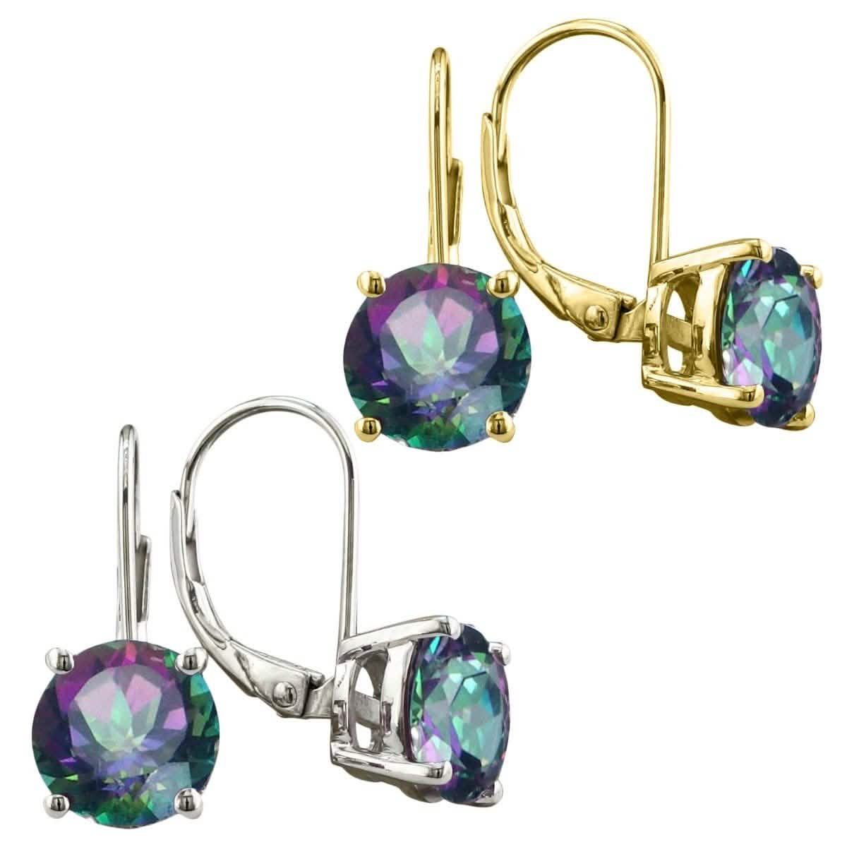 Image of 3.50 CTTW Genuine Rainbow Topaz Leverback Earrings