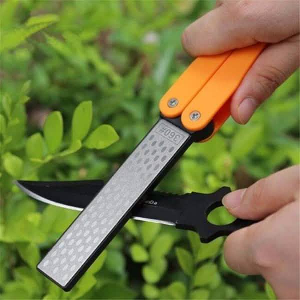 Image of Double Sided Folded Pocket Sharpener Diamond Knife Sharpening Outdoor