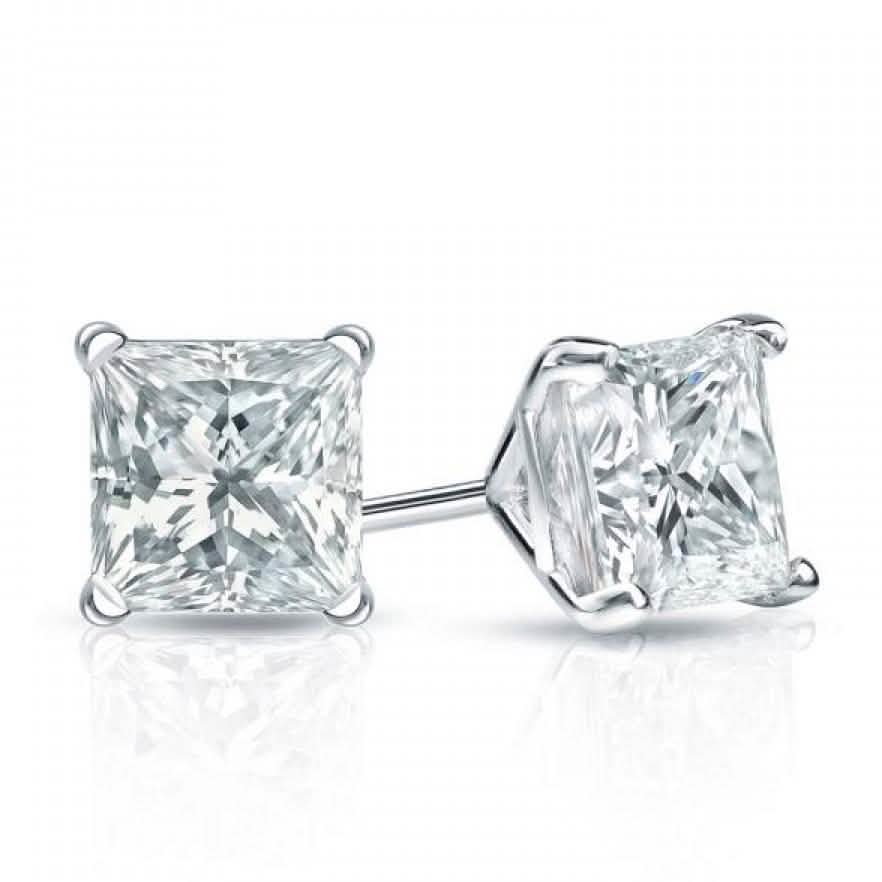Image of Mina Bloom 2.00 CTTW Princess Cut Stud Earrings