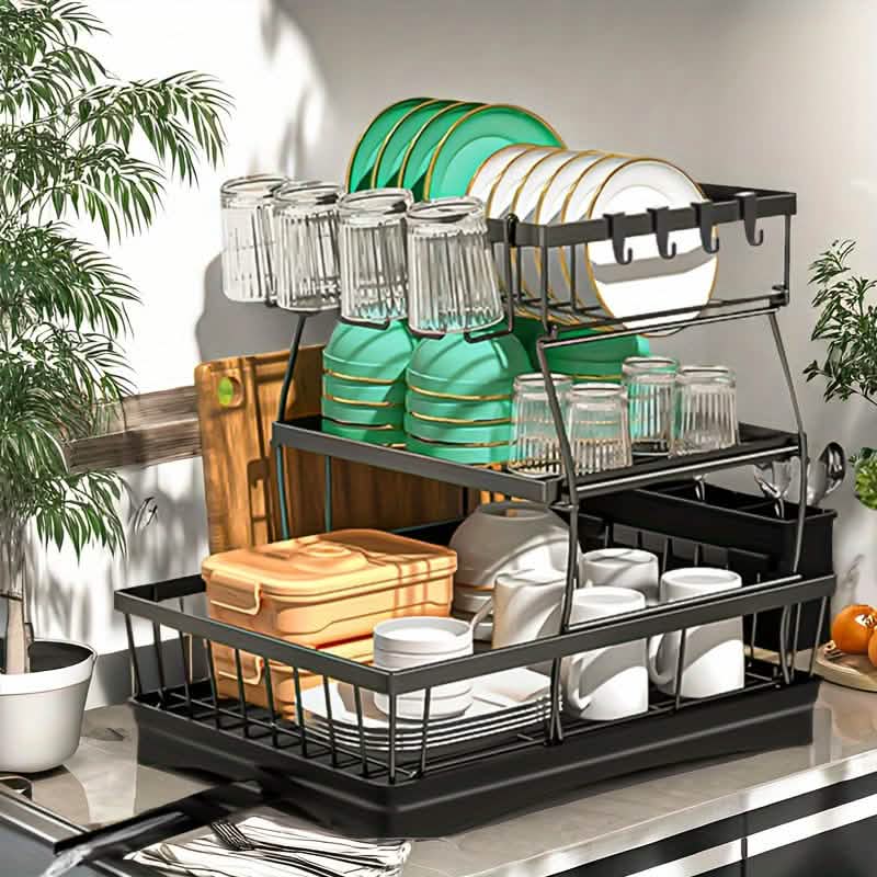 Black Metal Dish Rack