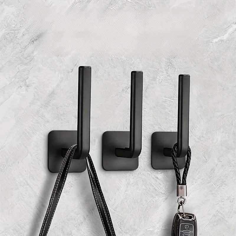 Image of 4-Pack: Adhesive Toilet Paper Holder, Wall Mount, White & Black
