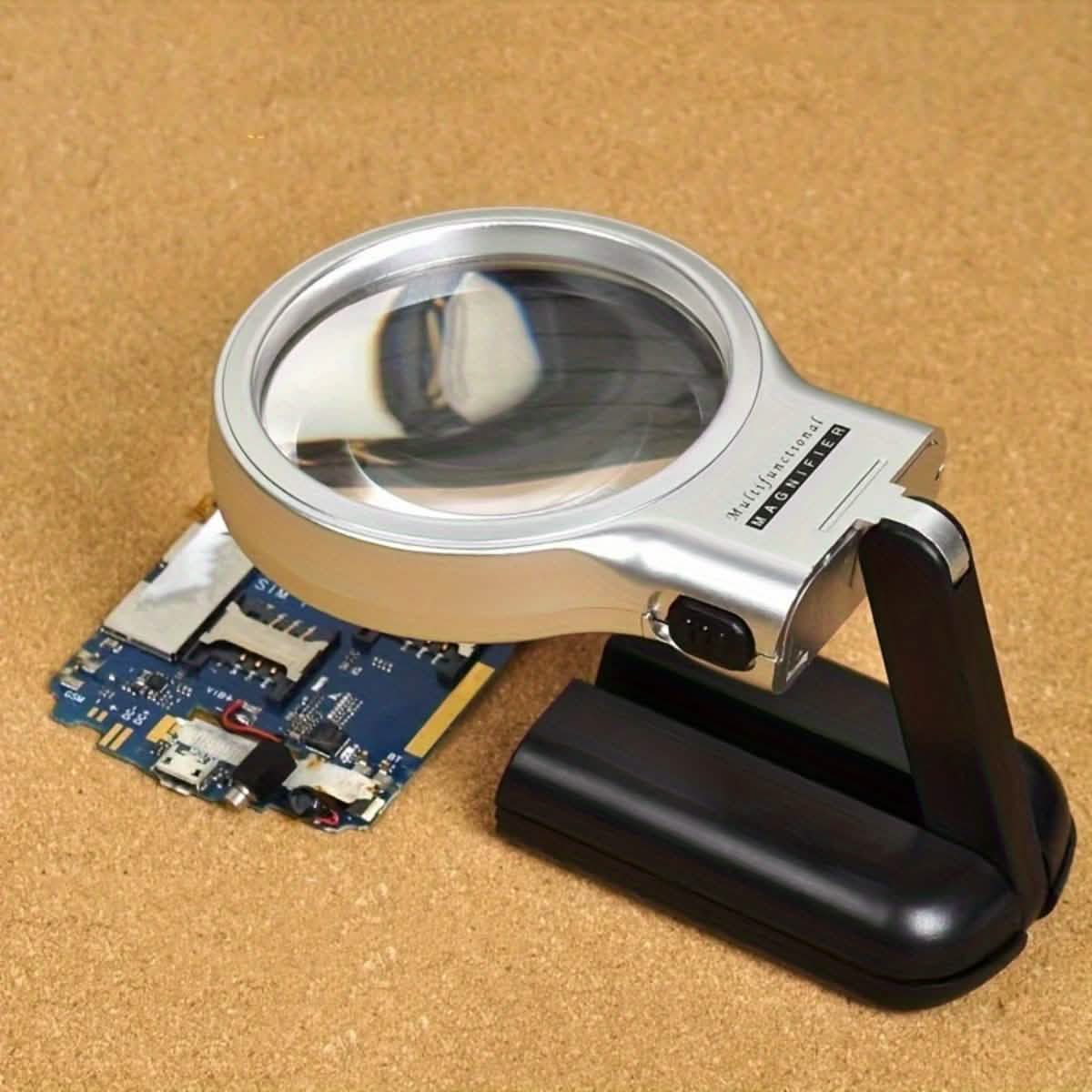 Image of Foldable HD Multi-Power Magnifying Glass (Handheld & Desktop)
