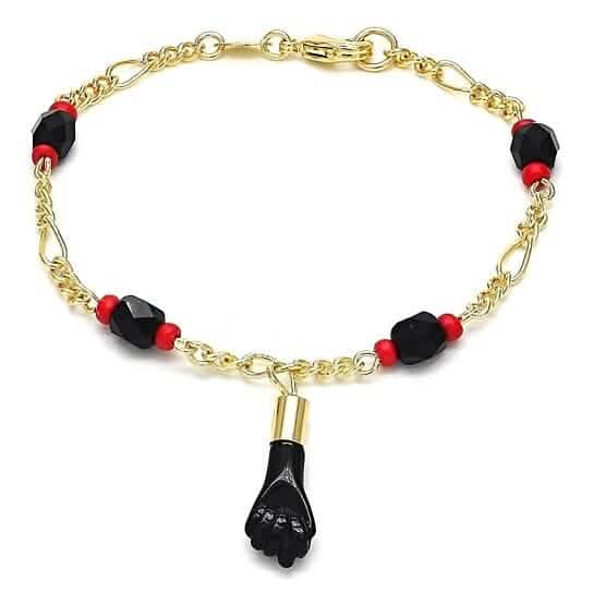 Image of 18k Gold Azabache Black Hand Figa Kabbalah 6