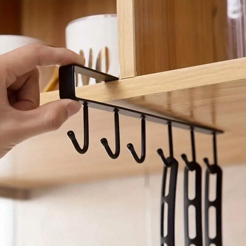 Image of 6 Hooks Kitchen Shelf Storage Rack