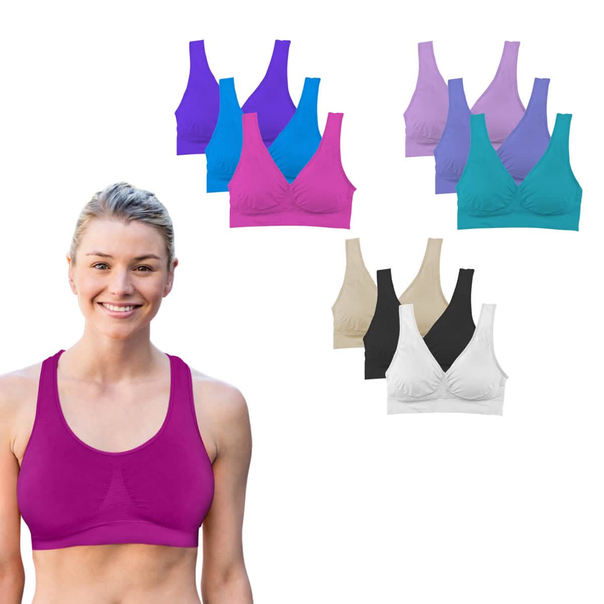 Image of 3 Pack: Seamless Lightweight Comfort Bras
