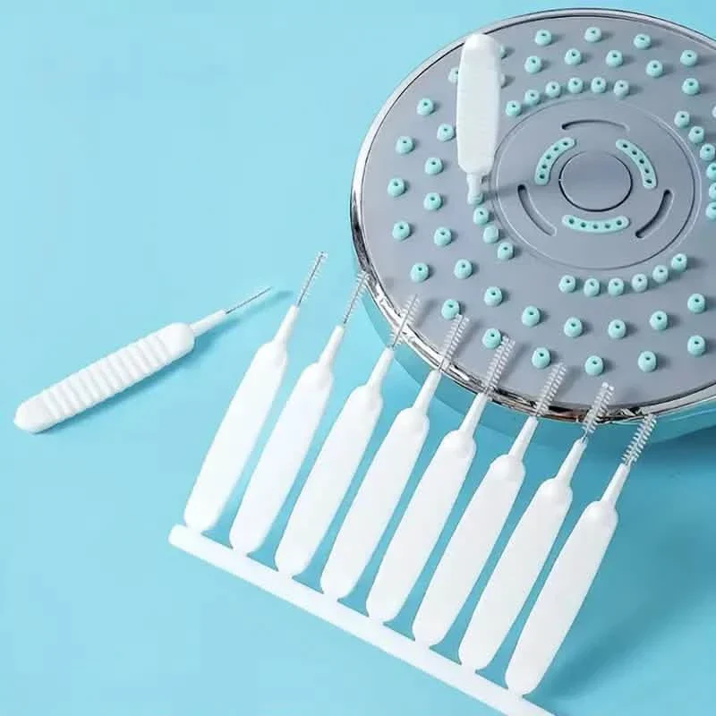 Image of 10-Pieces Set: Easy-Clean Shower Nozzle Brushes - Hassle-Free Showerhead Crevices Cleaner