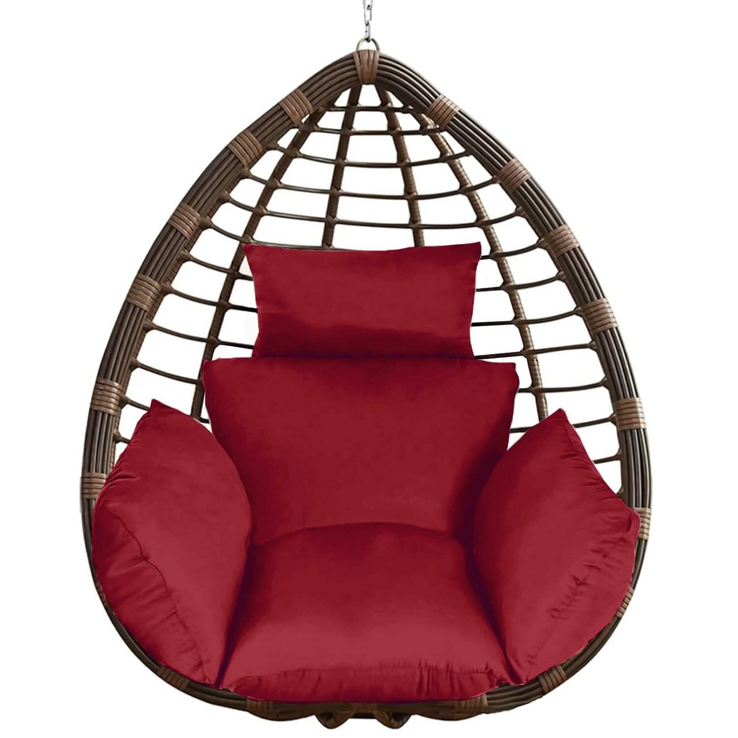 Image of Egg Chair Hanging Basket Seat Cushion with Headrest
