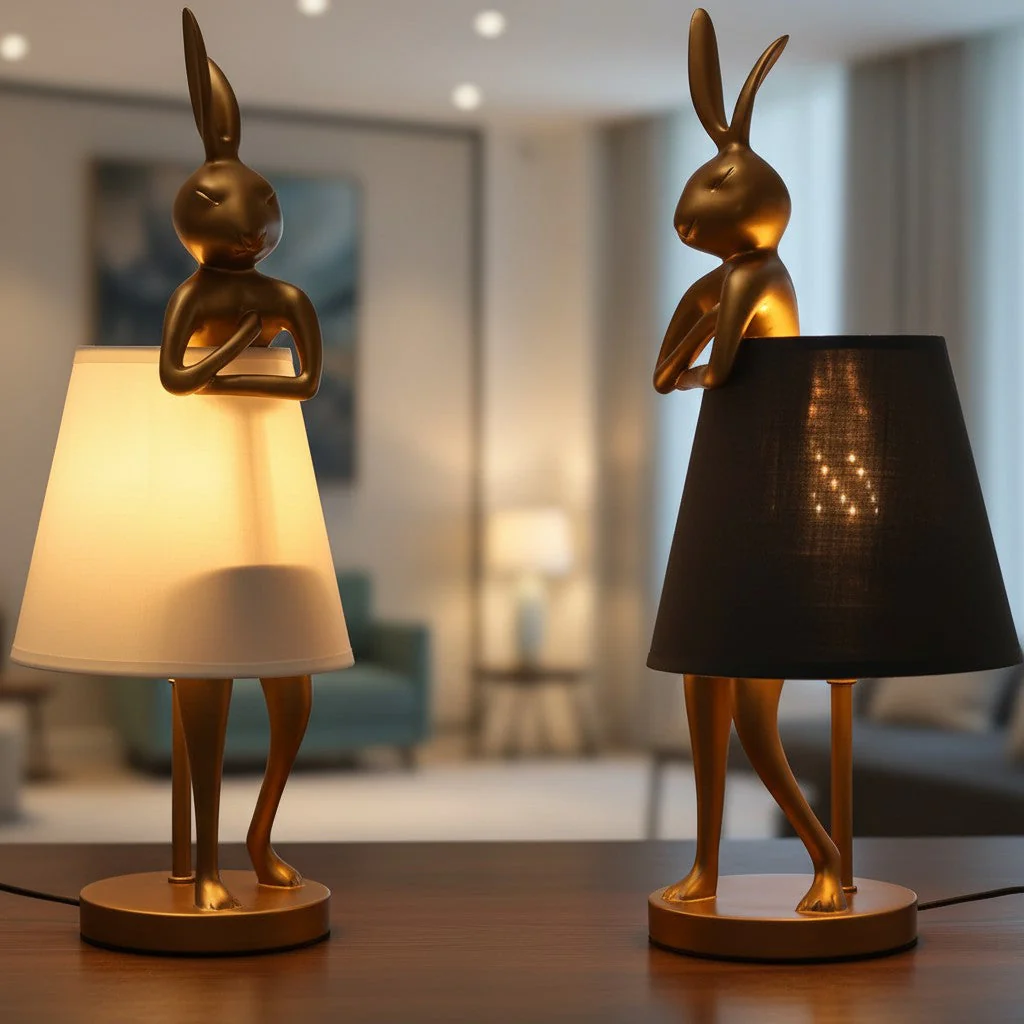 Image of Modern Bunny Table Lamp with Adjustable Light
