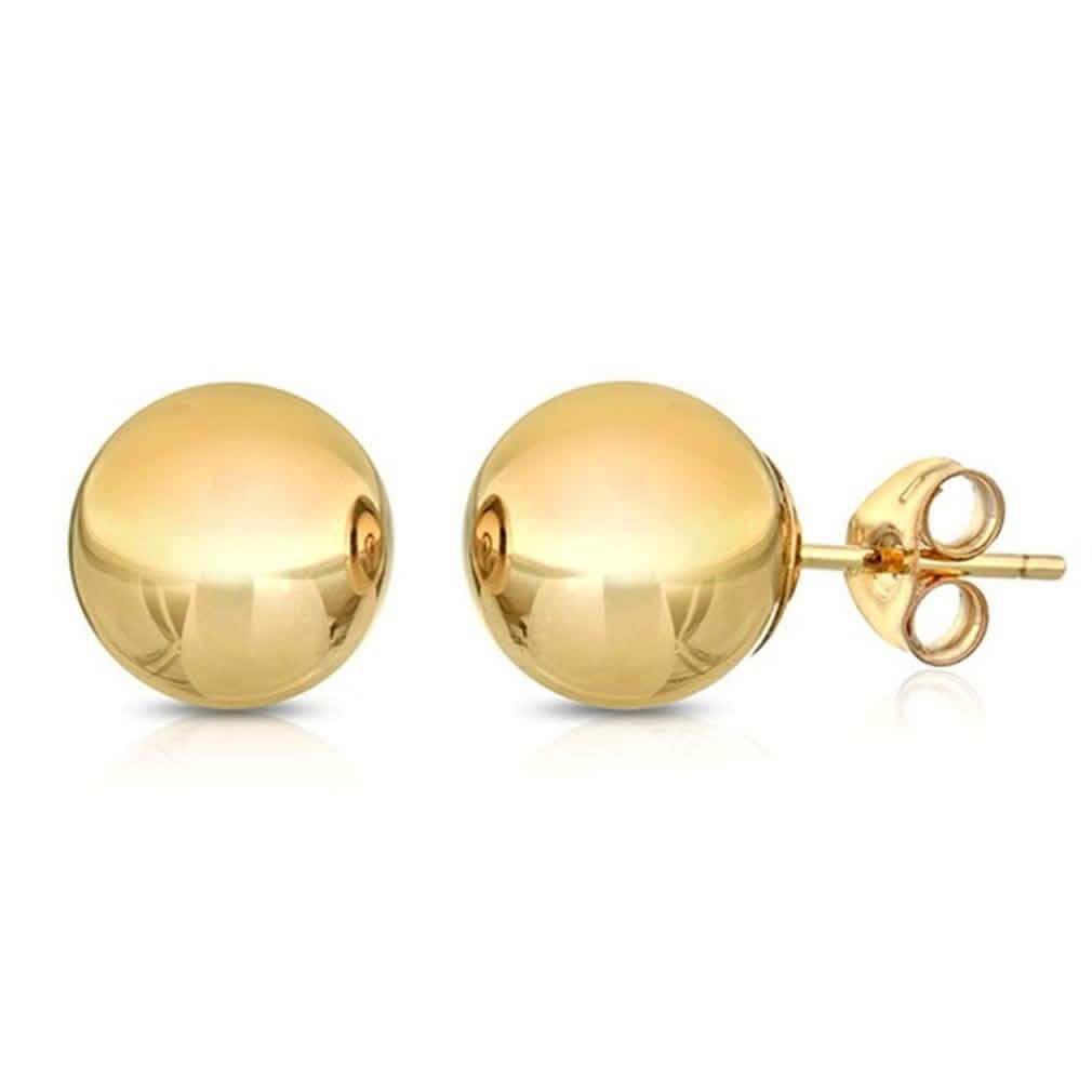 Image of Solid 14K Gold Ball Studs - Assorted Sizes
