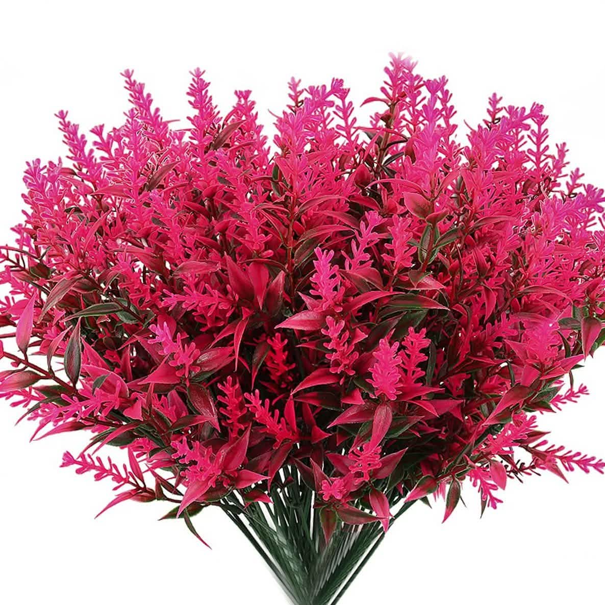 Image of 8 Bundles Artificial Lavender Plastic Flower Decorations